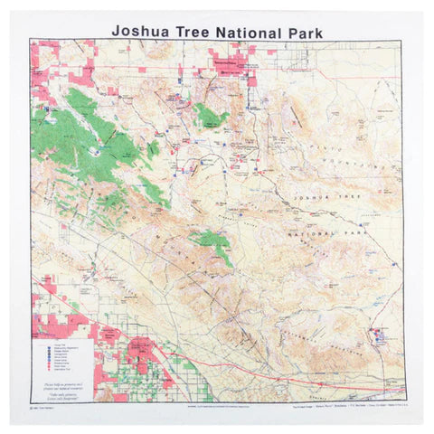 Joshua Tree Topo Map Bandana